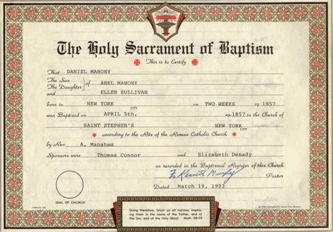 Roman Catholic Baptism Certificate Template - Templates.maexproit.com