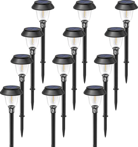 Solar Pathway Lights,12 Pack LED Solar Lights Outdoor Waterproof,3200K ...