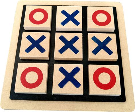 GYANOTOY Wooden Tic Tac Toe Strategy & War Games Board Game - Wooden ...