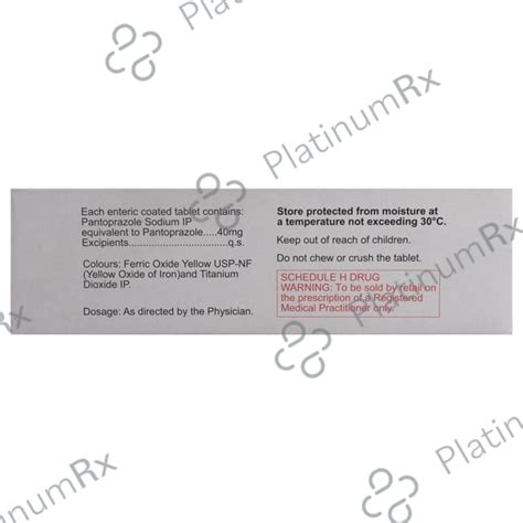 Pan 40mg Tablet 15s - Uses, Side Effects, Price, Generic | PlatinumRx