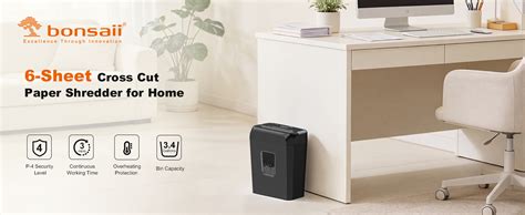 Bonsaii 6 Sheet Crosscut Paper Shredder P4 Security Level