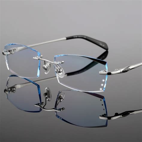 Prescription glasses for men Frameless spectacles myopia hyperopia ...