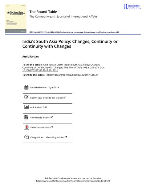 Amit Ranjan 2019 India s South Asia Policy Changes Continuity or ...