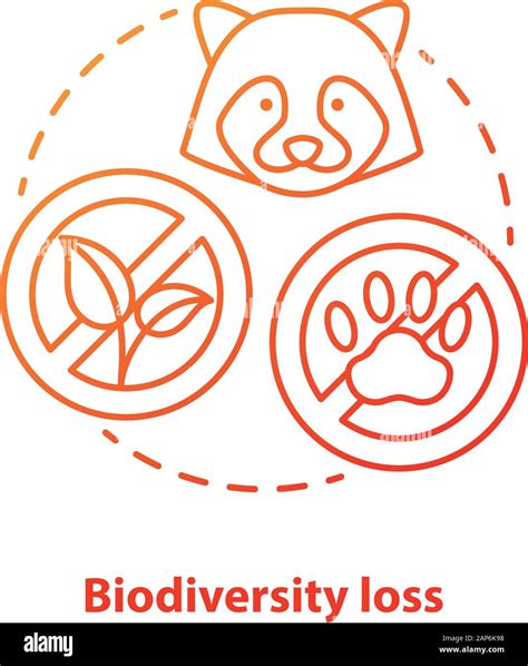Biodiversity loss concept icon. Disappearance of plants and animals from planet idea thin line ...