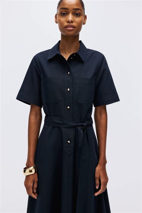 Women's Navy blue Short-Sleeved Shirt Dress | H&M CA