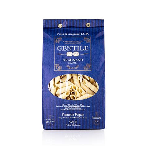 Pastificio Gentile Gragnano IGP - Pennette rigate, bronzegezogen, 500 g ...