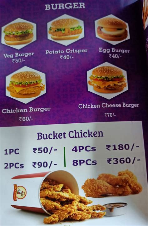 Menu at CFC, Kolkata, JCGV+JJM