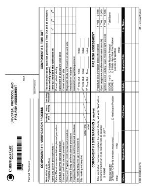 Fillable Online christianacare OR COMPONENT 3 TIME OUT FIRE RISK ...