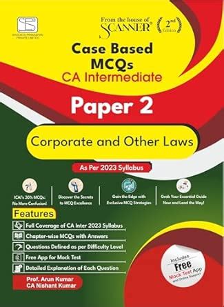 Buy Case Based MCQs CA Intermediate Corporate and Other Laws (Paper 2 ...