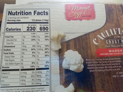 Pizza Crust Nutrition Label at Andrea Mcclelland blog