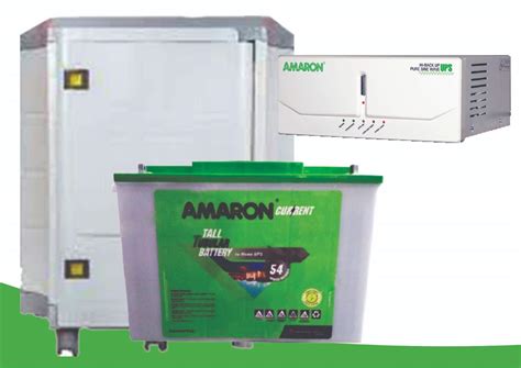 AMARON HI-Backup 880VA UPS + 200 AH Battery + Trolley, White and Green ...