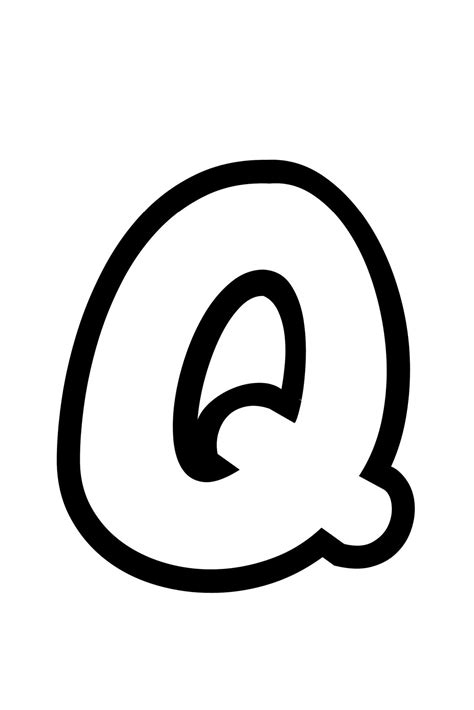 Free Printable Bubble Letter Stencils: Bubble Letter Q | Letter stencils, Bubble letters, Free ...