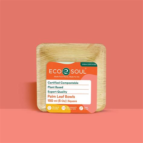 Palm Leaf 4 Inch Square Bowl – ECOSOUL HOME INDIA