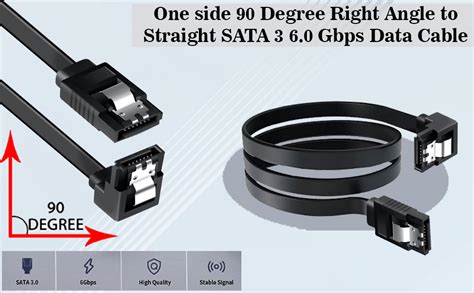 Storite 5-Pack 45cm SATA 3 6.0 Gbps Data Cable with Locking Latch for ...