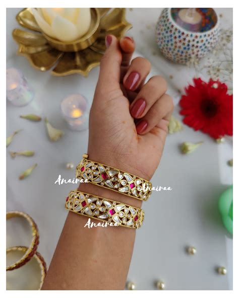 Polki Indian Bridal Openable Bangles – anairaa