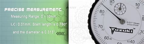 YUZUKI Dial Gauge 0.01x10mm – High-Precision Measurement Tool for ...