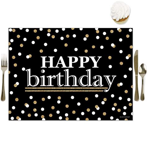 Buy Adult Happy Birthday - Gold - Party Table Decorations - Birthday ...