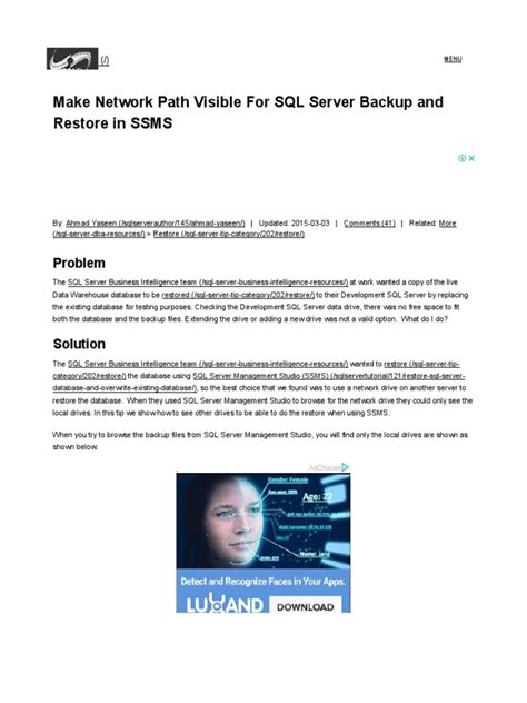 Image result for SQL Database Backup to Mapped Network