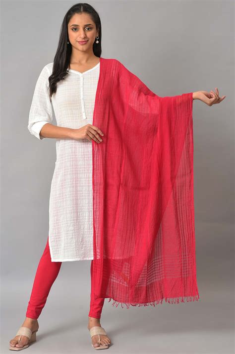 Buy Pink Yarn-Dyed Premium Dupatta Online for Woman | Shop for Aurelia