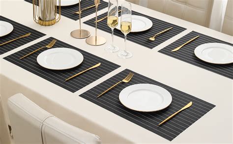 Buy HOKIPO PVC Washable Mats for Dining Table - 45x30 cm Placemats,Set ...