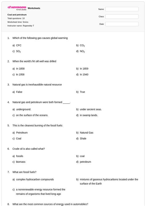 50+ Hydrocarbons worksheets for Class 8 on Wayground | Free & Printable