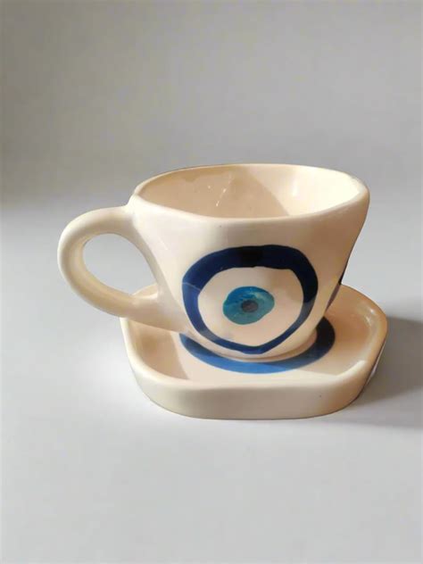 Bon Homey Evil Eye Cup and Saucer : Amazon.in: Home & Kitchen