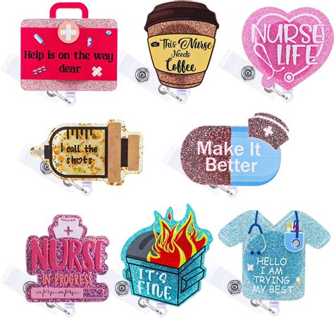 Amazon.com : Nurse Badge Reel Retractable Funny Nurse Badge Holder ID ...