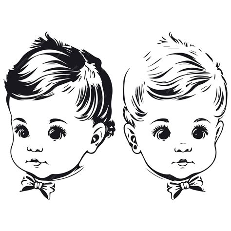 Baby Face Clipart Black And White
