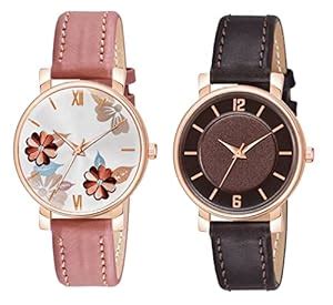 Buy KIROH Peach Flower and 6 to 12 Antique Dial Analogue Stylish ...