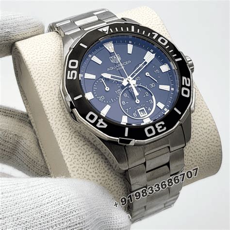 Tag Heuer Calibre Aquaracer Stainless Steel Black Dial Chronograph High ...