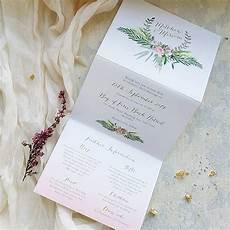 Trifold Wedding Invitations by Blush Foliage Tri Fold Wedding Invitation By Trifold Wedding Invitations