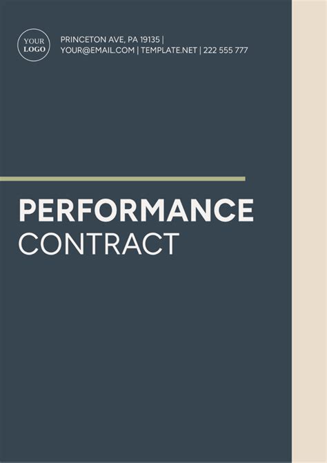 Free Performance Contract Template to Edit Online
