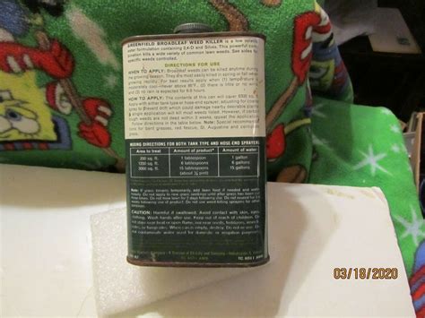 Greenfield Broadleaf Weed Killer 16 oz Tin Can 1/2 Full by Elanco ...