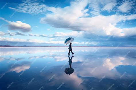 Premium Photo | Salt flats in Bolivia after rain with sky reflected in ...