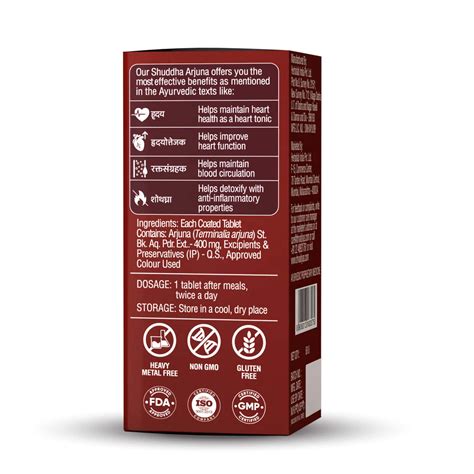 Buy DR. VAIDYA'S SHUDDHA ARJUNA TABLET 60S P3 Online & Get Upto 60% OFF ...