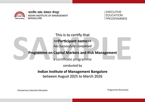 Programme on Capital Markets and Risk Management (CMRM Batch-3 ...