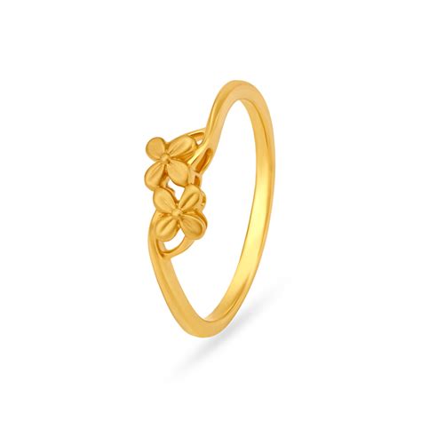 Chic Double Flower Gold Finger Ring