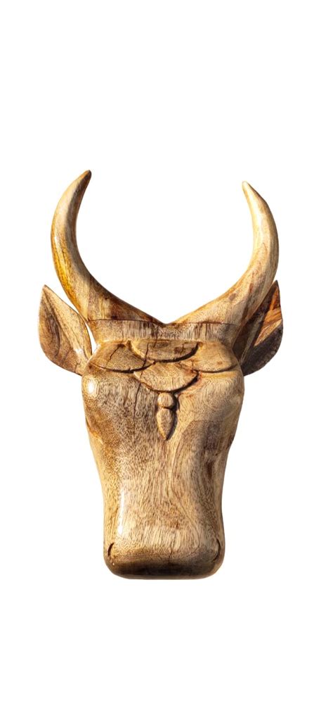 Buddha Art And Craft Wooden Cow Head/Bull Head/Nandi Head/Deer Head ...