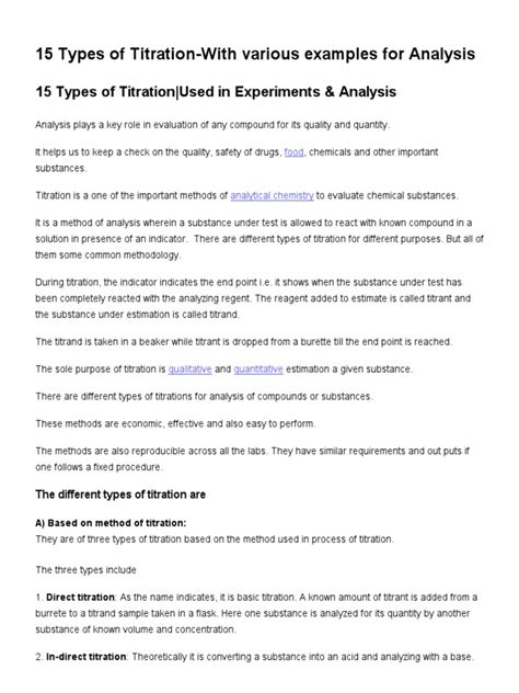 Image result for Titration Types with Examples