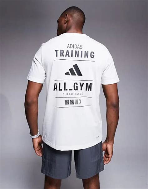 adidas Training t-shirt with graphic print in white – Be Yourself Clothing