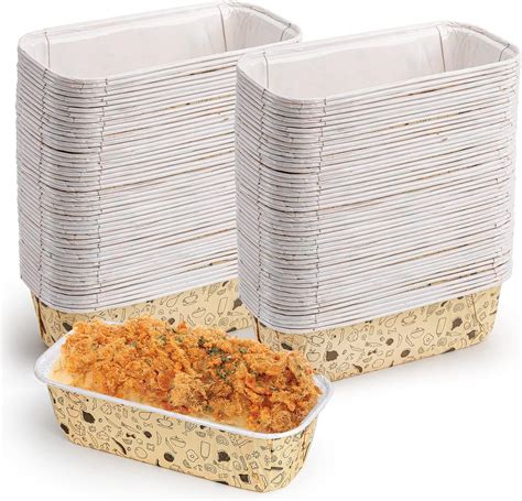 Cedilis 100 Pack Paper Loaf Pan, 7.5 x 3 x 2 inch Disposable Loaf Bread ...