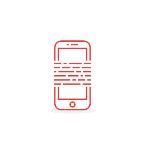 Red Thin Line Phone wie E-Book oder Messaging | Premium Vektor