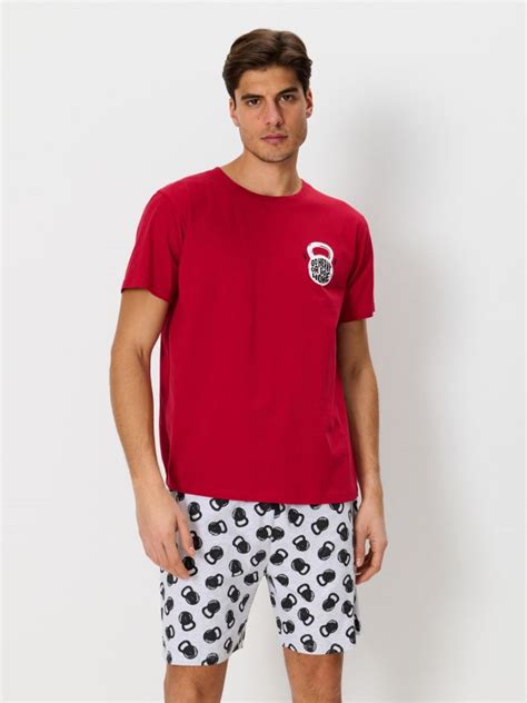 Piżama dwuczęściowa Kolor czerwony - SINSAY - 206CG-33X