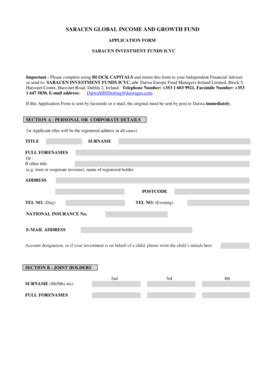 Fillable Online SARACEN ICVC APPLICATION FORM For office use only Fax ...