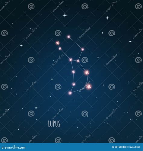 Constellation Lupus Scheme in Starry Sky Space Stock Vector ...
