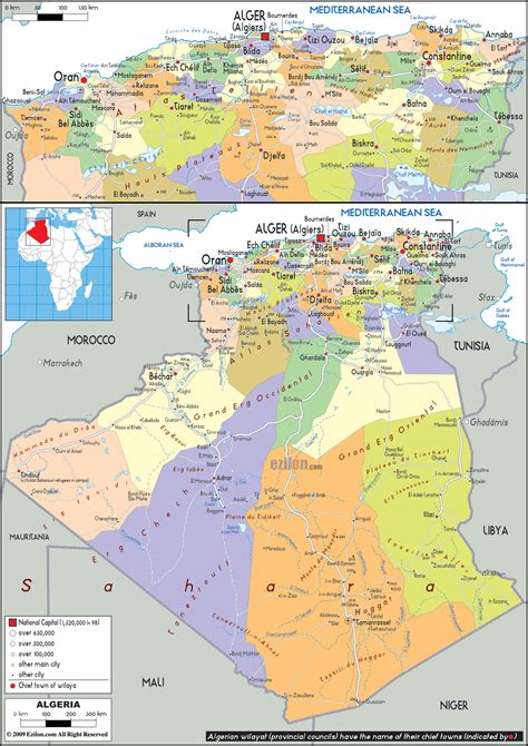 Maps of Algeria | Map Library | Maps of the World - map of algeria with major cities