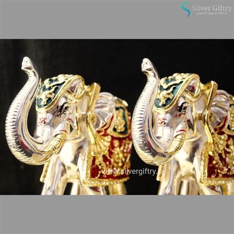 Gold and Silver Coated Elephants – Silver Giftry