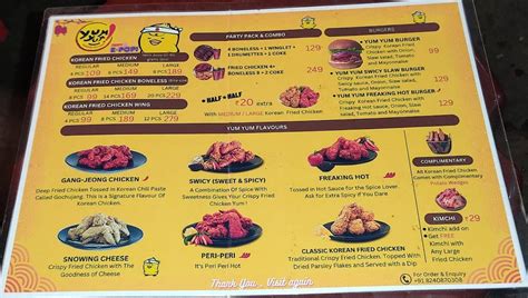 Menu at Yum Yum Korean Bucket, Kolkata