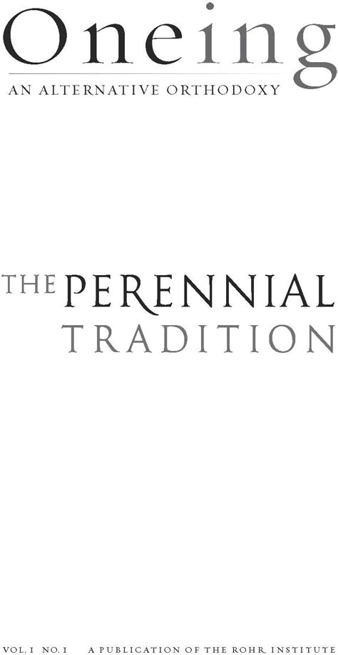 Oneing The Perennial Tradition Kindle Edition | Desertcart INDIA