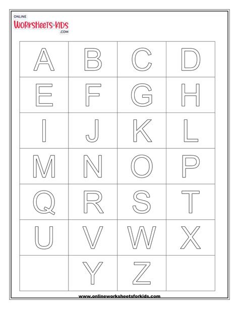Easy Alphabet Printable Chart Coloring Pages Kids, 56% OFF